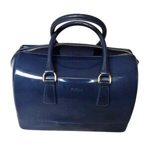 **TRADED**Furla EUC+ Dark Blue Candy Trunk Bag w/Lock & Branded Dustbag